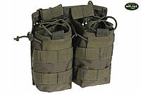 Двойная сумка MOLLE для 4х магазинов 7,62 AK M14 . Сумка поясная Mil-tec под рожки. Поясная сумка для рожков.