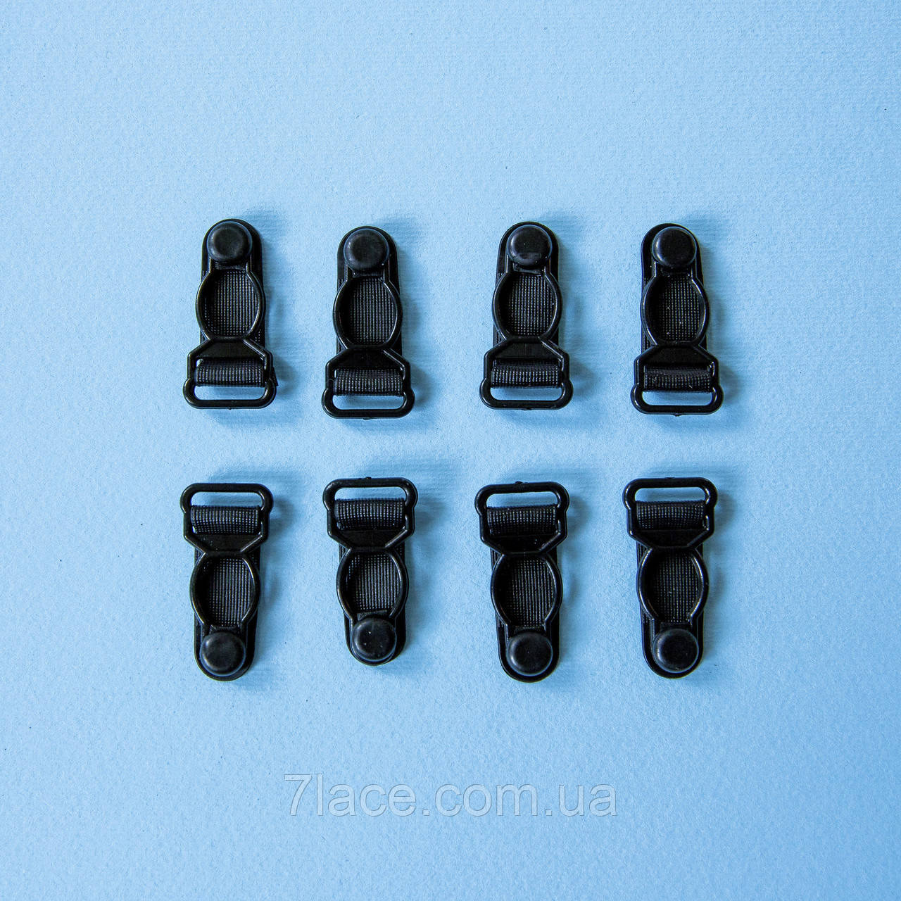 Панчотримач (затискач для панчіх) пластик із силіконовою вставкою / ЧОРНИЙ / ширина 1 см, фото 1