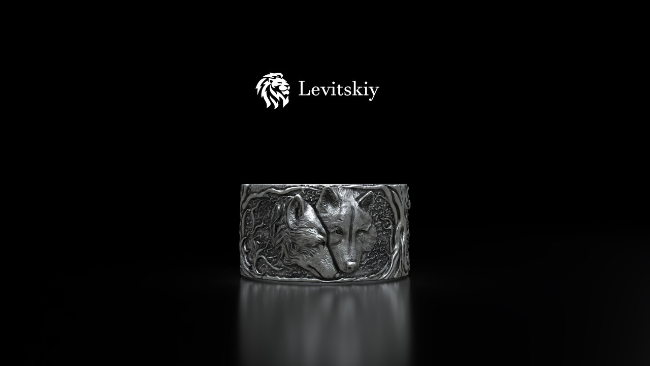 Срібний персень Вовки, фото 1