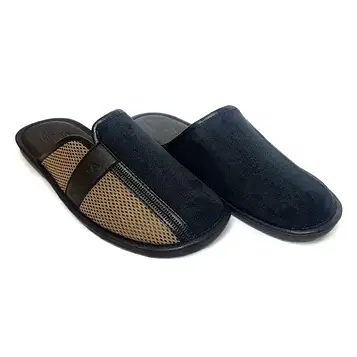 Чоловічі домашні тапочки Белста велюр чорно-коричневі закриті