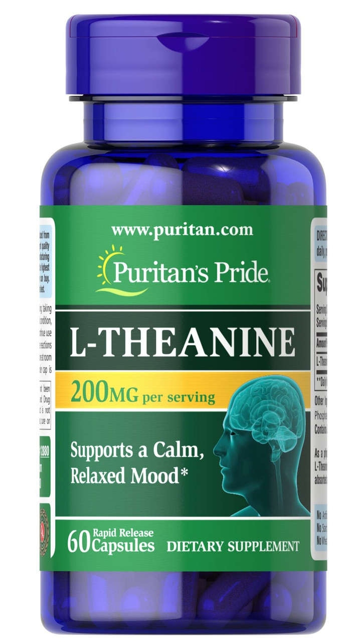 Амінокислота Теанін Puritan's Pride L-Theanine 200 мг 60 капс США