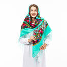 Українська хустка з тороками 120х120см М'ятна, фото 3