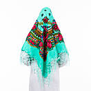 Українська хустка з тороками 120х120см М'ятна, фото 4