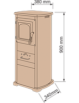 Піч Termo Sistem KLASIK LUX із котлової сталі бордо 7 кВт опалювально варильна для дому та дачі, фото 2