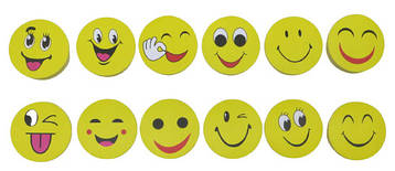 Папір для заміток, стікер фігурний "Смайлик" 65 мм, 80 аркушів