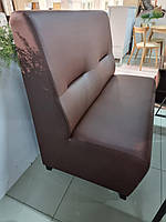 Диван двомісний Комбі коричневий шкірозамінник, диван для кафе 1,2 м