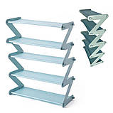 Полиця для взуття органайзер компактний стійка складна Shoe Rack YH 8802-5 зберігання речей та взуття, фото 3