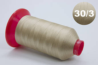 Нитка Policon 100% поліестер, товщина № 30/3, колір 1239 бежевий, довжина 2500м, Італія