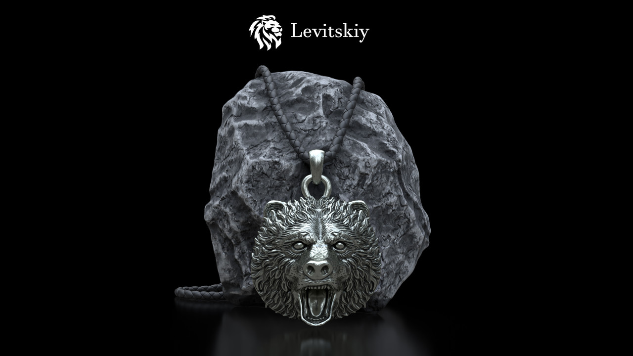 Срібна підвіска ведмідь, фото 1