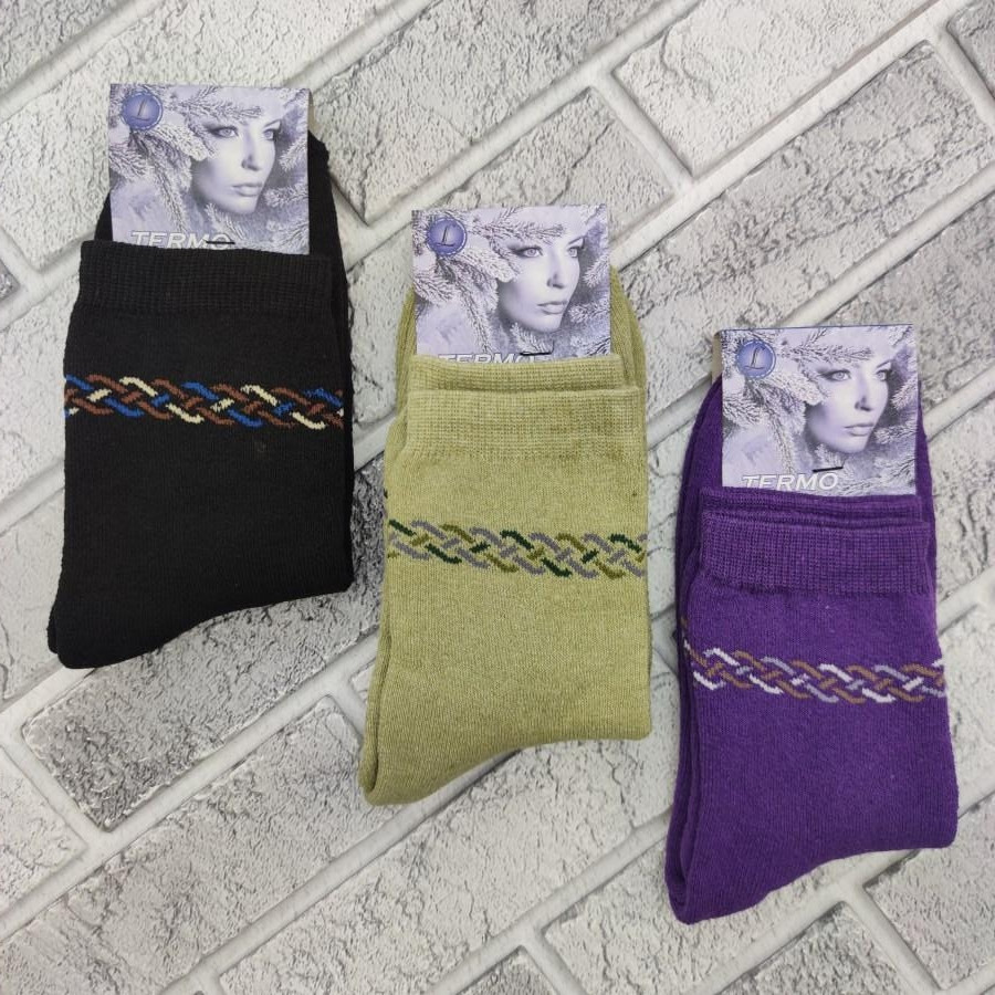 Шкарпетки жіночі високі зимові з махрою р.36-41 малюнок асорті TERMO NADIN 30032815