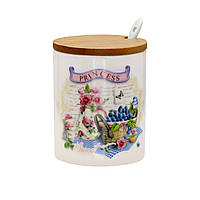 Банка керамічна з дерев'яною кришкою та ложкою 350 мл "Принцеса" ZFA 471S РR