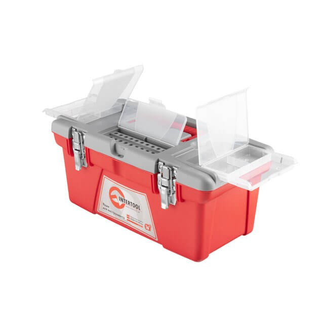 Ящик для інструменту з металевими замками (16" 415*210*190 мм) INTERTOOL [BX-0516], фото 1
