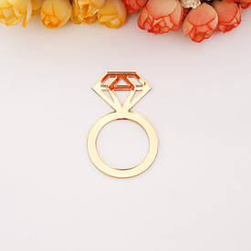 Акриловое зеркальное кольцо для салфеток, Бриллиант, для свадьбы, Вечеринки, Золото