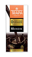 Шоколад черный TRAPA какао 80% без сахара, без глютена 80г