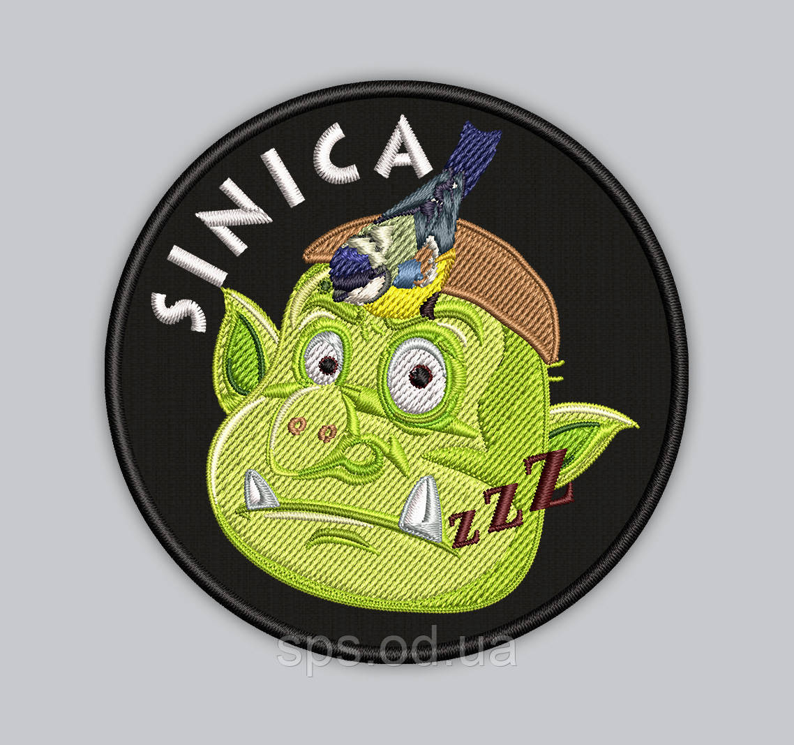 Шеврон "Sinica" голова орка 8 см (Термін виготовлення під замовлення 7-14 днів)