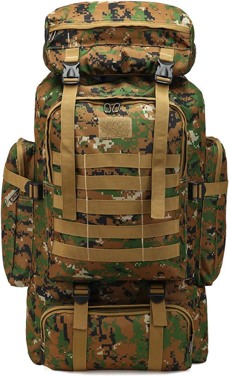 Військовий тактичний рюкзак, водонепроникний камуфляжний рюкзак піксель великої ємності 70 л для кемпінгу