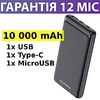 Повербанк 10000 mAh ColorWay Powerbank черный, Power Delivery, USB/Type-C/microUSB, павербанк, пауэр банк