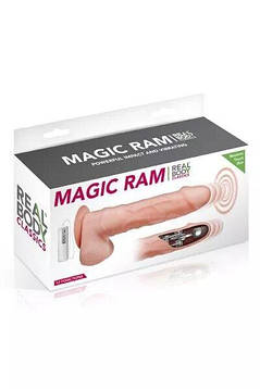 Фалоімітатор-пульсатор з вібрацією Real Body - Magic Ram, діаметр 4 см, рух вперед-назад, фото 2