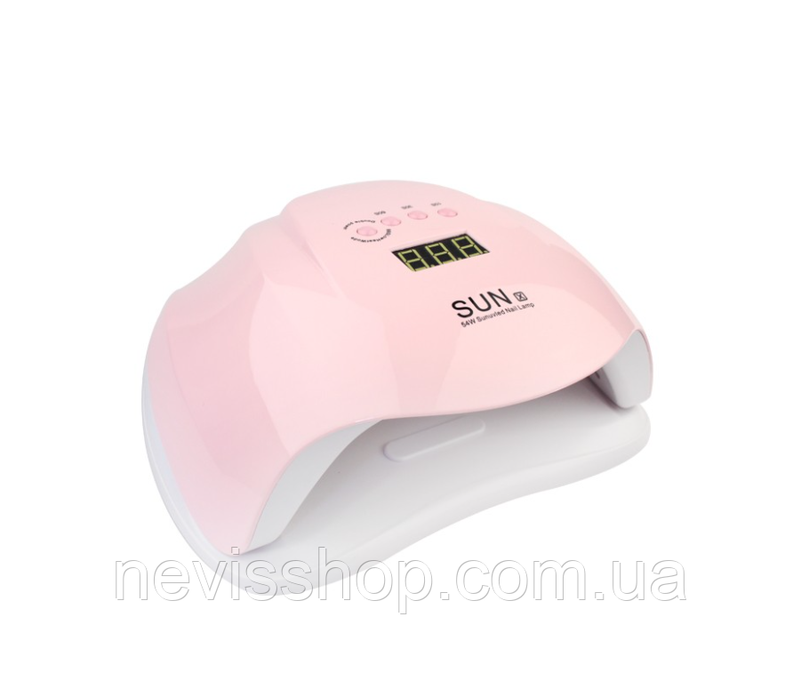Лампа світлодіодна UV/LED SUN X 54 Вт, таймер 10, 30, 60 і 99 сек, колір рожевий