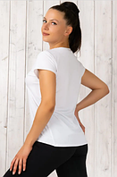 Спортивная футболка SW (40,42,44,46,48,50,52) женская футболка для спорта и фитнеса большие размеры БЕЛАЯ