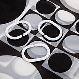 Шторка - фіранка для ванної FRAP F8853, поліетилен, 180х200 см, білий, фото 4