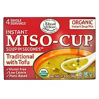 Edward & Sons, Instant Miso-Cup, мисо-суп быстрого приготовления, традиционный рецепт с тофу, 4 порции, 36 г в
