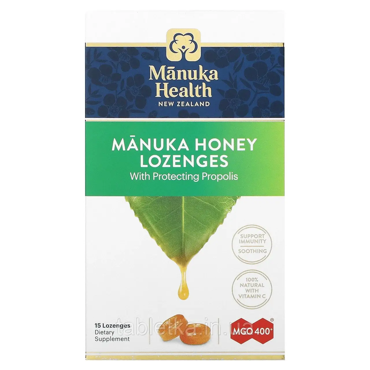 Manuka Health, Manuka Honey Lozenges, Propolis, MGO 400+, 15 Lozenges Київ