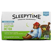 Celestial Seasonings, Sleepytime, чай для хорошего самочувствия, детокс, без кофеина, 20 чайных пакетиков,