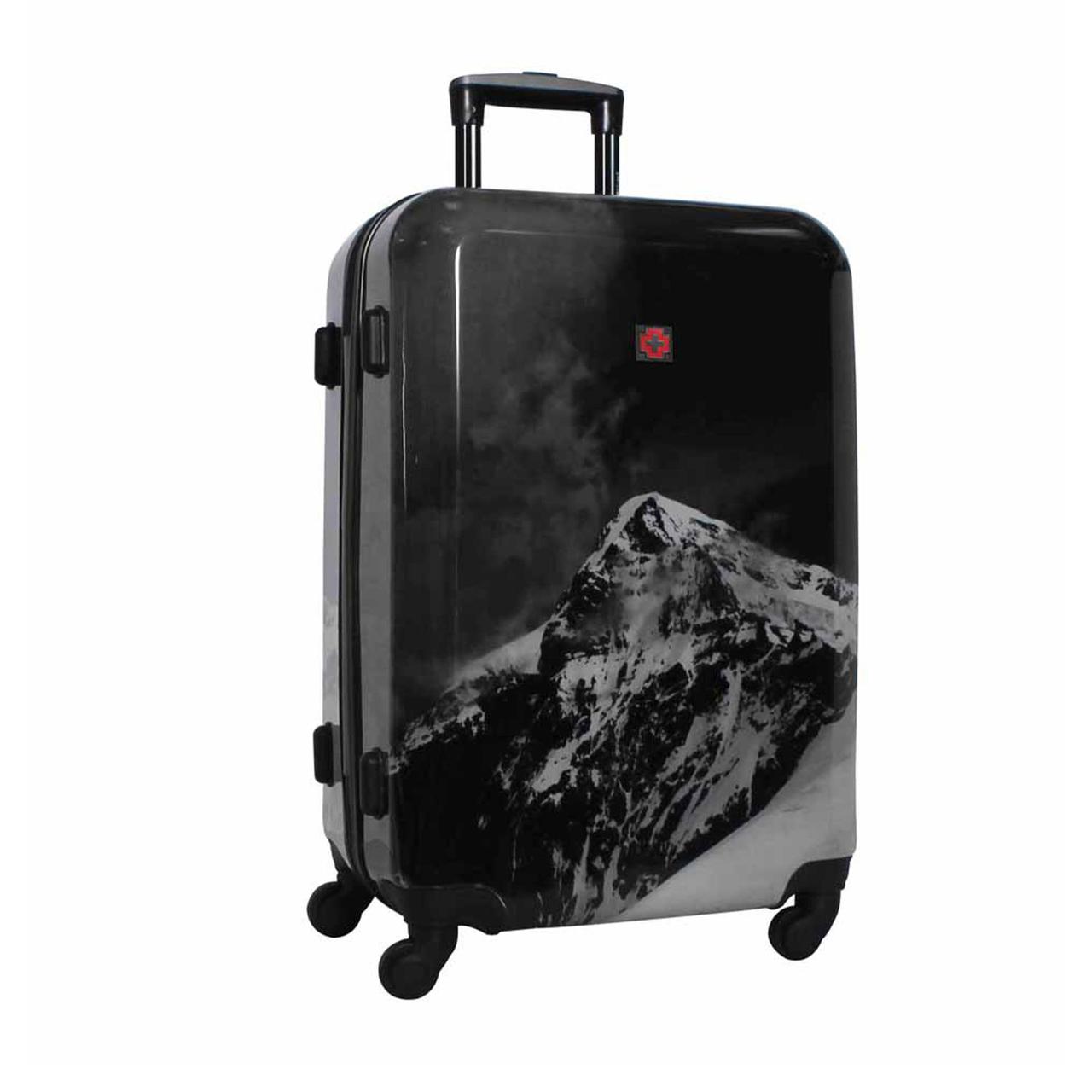 Валіза з принтом Swissbrand Verbier Black S