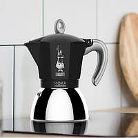 Кофеварка гейзерная Bialetti New Moka Induction Black (черная) на 6 чашек (280 мл.)