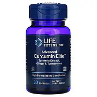 Life Extension, Advanced Curcumin Elite, экстракт куркумы, имбирь и турмероны, 30 капсул Днепр