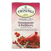 Twinings, травяной чай, гранат и малина, без кофеина, 20 чайных пакетиков, 40 г (1,41 унции) Днепр