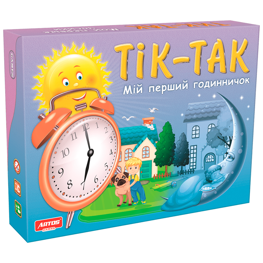 Дитяча настільна розвиваюча гра "Тік-Так" Перший годинник Artos Games 0819, фото 1