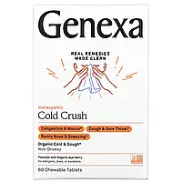 Genexa, Cold Crush, Cold & Cough, Organic Acai Berry Flavor, 60 Chewable Tablets в Украине