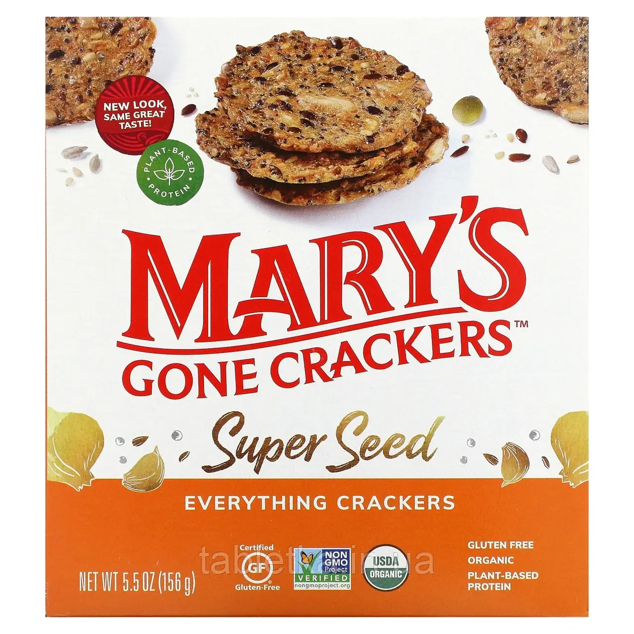 Mary's Gone Crackers, Крекери Super Seed, Everything, 5,5 унц. (155 г)