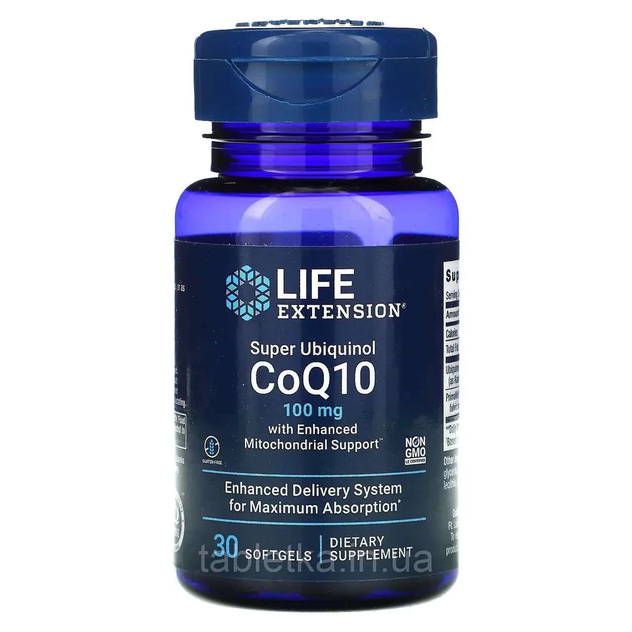Life Extension, Super Ubiquinol CoQ10 для підтримки мітохондрій, 100 мг, 30 м'яких таблеток Київ