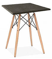 Квадратний стіл Тауер Вуд W 70х70 см, стільниця Werzalit чорний мармур, на букових ніжках