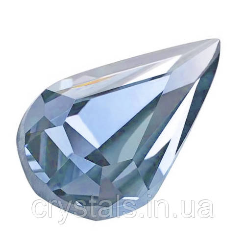 Краплі в ланцюгах Preciosa (Чехія) 13х7.8 мм Light Sapphire/платина, фото 1