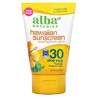 Alba Botanica, Натуральный Гавайский солнцезащитный крем, фактор защиты SPF 30, 4 жидких унций (113 г) Днепр