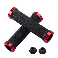 Резиновые грипсы West Biking 0804004 Black + Red Велосипедные ручки