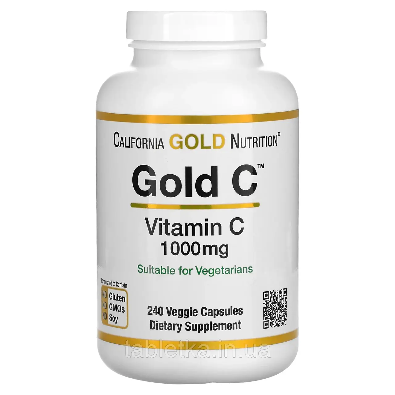 California Gold Nutrition, Gold C, вітамін C, 1000 мг, 240 капсул вегетаріанських