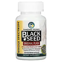 Amazing Herbs, Black Seed, Original Plain, 100 вегетарианских капсул в Украине