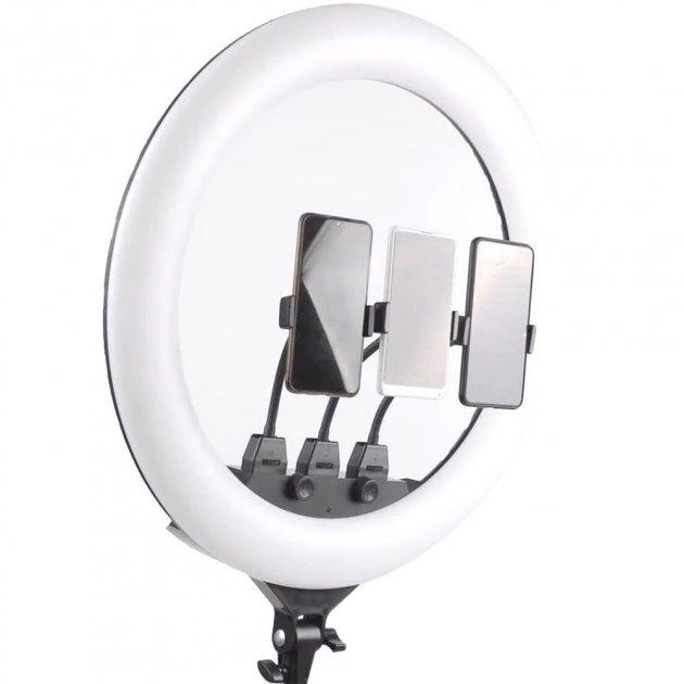 Кільцева LED лампа SLP-G63 USB на 3 кріплення 55 см | Кільцеве студійне світло | Світлодіодна лампа