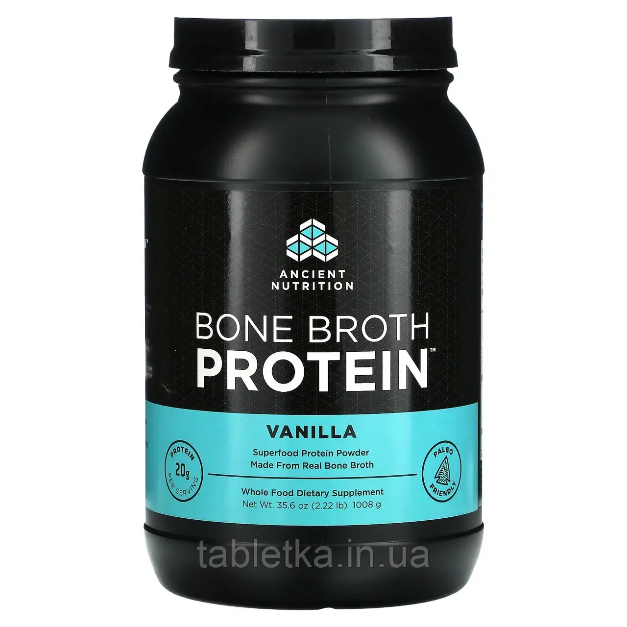 Dr. Axe / Ancient Nutrition, Bone Broth Protein, білок зі смаком ванілі, 986 р (2,17 фунта)