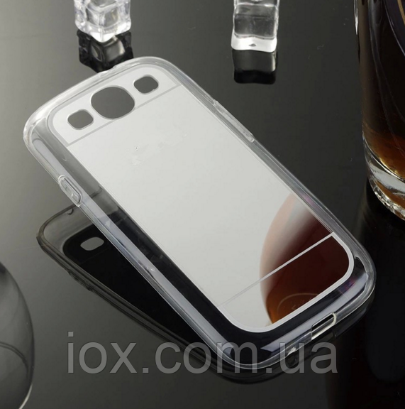 Силіконовий дзеркальний срібний чохол для Samsung Galaxy S3/S3 duos