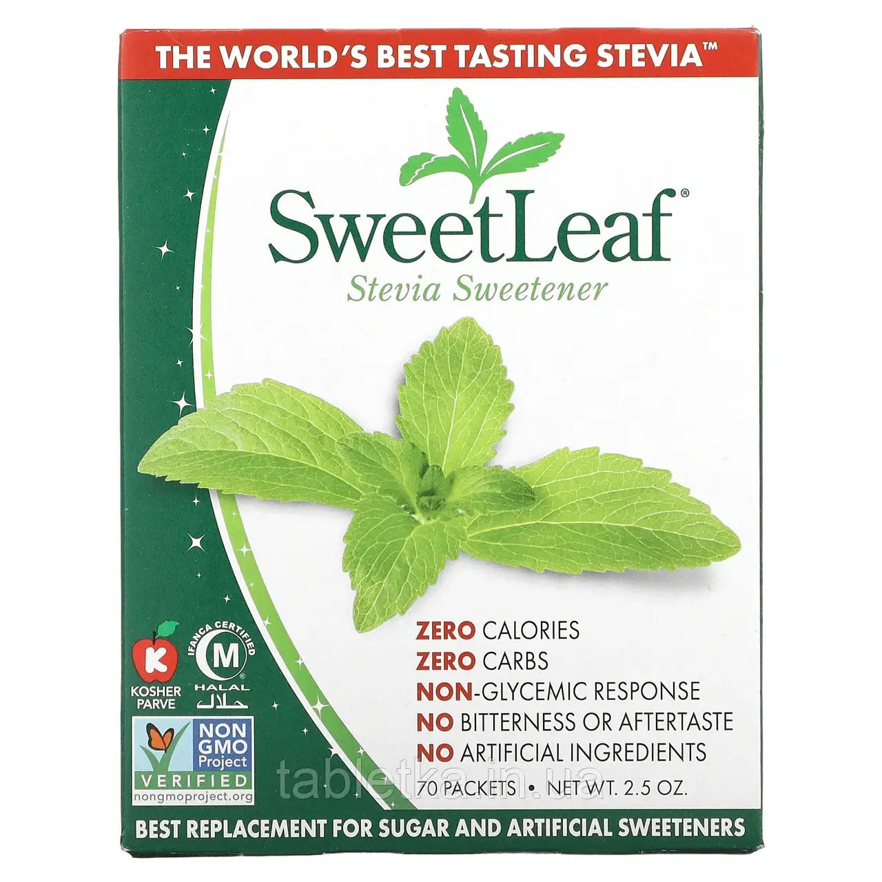 Wisdom Natural, SweetLeaf, Natural Stevia Sweetner, 70 Packets, 2.5 oz Київ