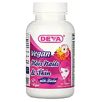 Deva, Веганский продукт для волос, ногтей и кожи с биотином, 90 таблеток в Украине