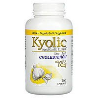 Kyolic, Aged Garlic Extract, выдержанный экстракт чеснока с лецитином, 200 капсул в Украине