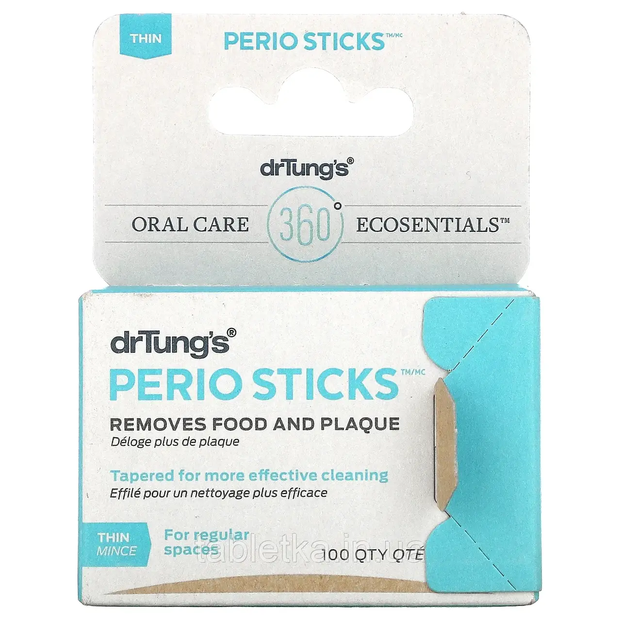 Dr. Tung's, Perio Sticks, палички для видалення нальоту, тонкі 80 шт Київ