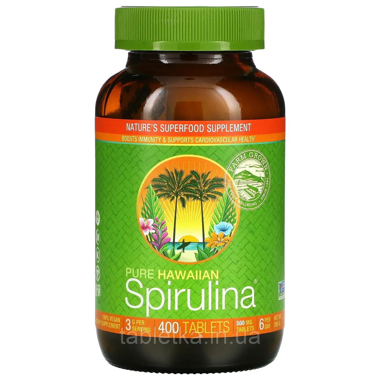 Nutrex Hawaii, Pure Hawaiian Spirulina, 500 мг, 400 таблеток Київ